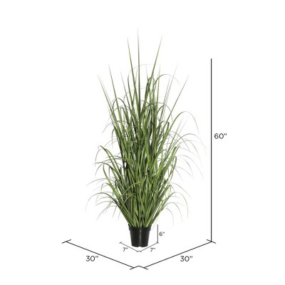 Evergreen Elegance 60" Lush Artificial Ryegrass in Sleek Black Pot