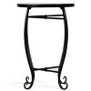Tangkula Outdoor Plant Stand Top Round Accent Steel Table Garden - 4 of 4