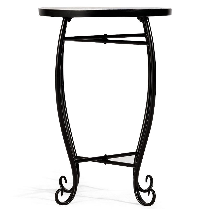 Tangkula Outdoor Plant Stand Top Round Accent Steel Table Garden, 4 of 9