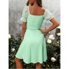 Imily Bela Flowy Drawstring Waist Summer Dress with Sweetheart Neck and Puff Sleeves - 3 of 4