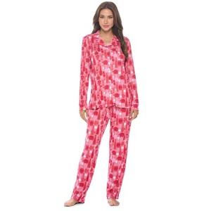 Casual Nights Women's Long Sleeve Rayon Button Down Pajama Set - 1 of 4