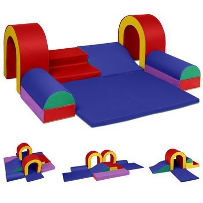 Kinder King Climb and Crawl Activity Play Set, Soft Foam Block for Climbing, Crawling and Sliding, 10-Piece