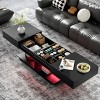Modern Coffee Table with LED Lights and Hidden Storage Space,High-Gloss Finish Center Table for Living Rooms and Small Spaces-Maison Boucle - 2 of 4