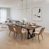 TOBILI  PU Leather Dining Chair with Metal Legs,Wave Pattern Upholstered Armless Chair Set of 4 for Kitchen,Restaurant,Living,Meeting Room - 3 of 4