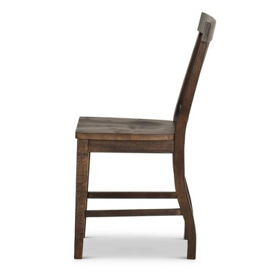 Elegant Transitional Dark Oak Wood Counter Stools, Set of 2