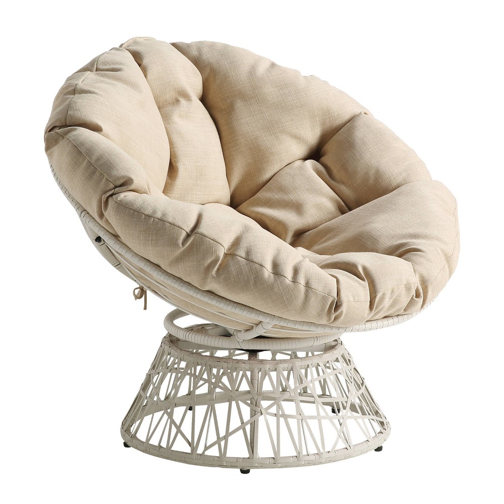 OSP Furniture Papasan Chair  Cream