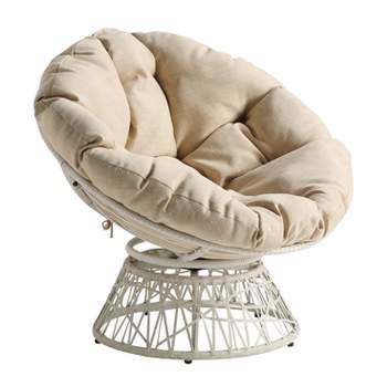 Papasan Chair Cream with Cream Wicker - OSP Home Furnishings
