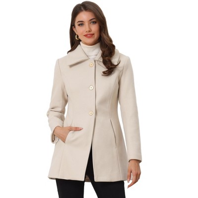 Cream overcoat women's best sale