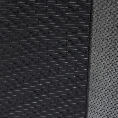 Set of 3 Black Tall Rattan-Style Plastic Planters