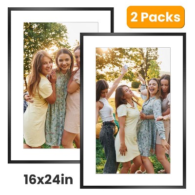 NewHome "2 Packs 16x24in Wall Mounted Picture Frames for Horizontal & Vertical Poster Display" Black