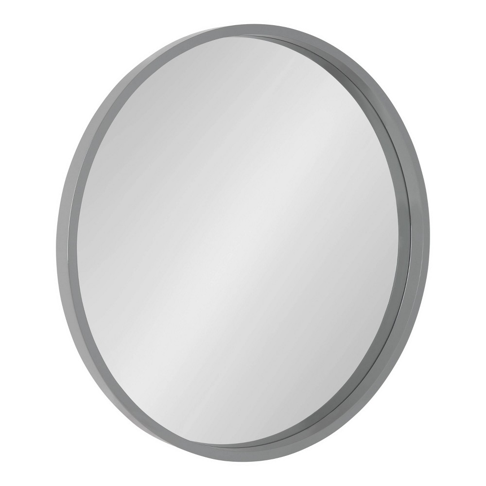 Photos - Wall Mirror 25.6" Travis Round  Gray - Kate & Laurel All Things Decor: Cont