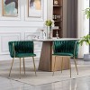 Sapphtopaz Modern Set of 2 Dining Chairs Velvet Upholstered Bar Chair with Metal Legs Kitchen Chair with low Back Chairs for Kitchen, Bedroom - 4 of 4