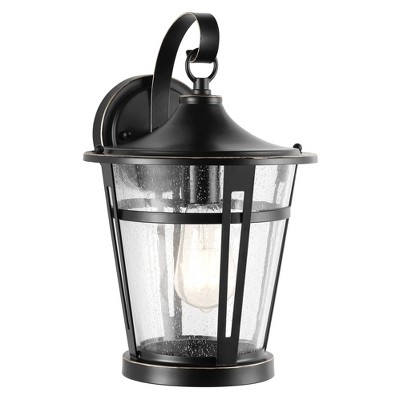 Raine 13.5" Bronze and Black Outdoor Hanging Light