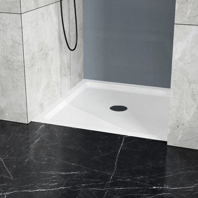 36"x36" Shower Base, Single Threshold Square Shower Base With Center Drain, Single Threshold, High Gloss Finish Heavy Duty Acrylic Shower Base