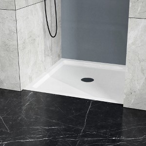 36"x36" Shower Base, Single Threshold Square Shower Base With Center Drain, Single Threshold, High Gloss Finish Heavy Duty Acrylic Shower Base - 1 of 4