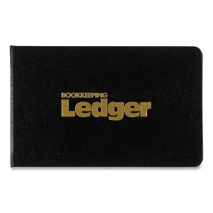 National Four-Ring Ledger Binder Kit with A-Z Index, Black Cover, 8.5 x 5 Debit-Credit-Balance Sheets, 100 Sheets/Book - 1 of 4