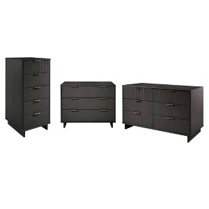 Manhattan Comfort 3pc Granville Chest with Single Dresser and Double Dresser Bedroom Set - 1 of 4