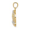 Black Bow Jewelry 14k Yellow Gold and White Rhodium Fleur de lis Crown Pendant, 19mm - 2 of 4