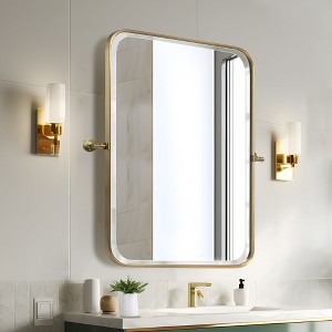 PexFix Iron Round Corner Rectangle Three Color Swivel Hardware Wall Mirror - 1 of 4