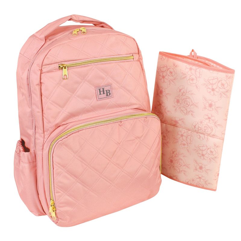 Hudson Baby Premium Diaper Bag Backpack and Changing Pad, Blush, One Size, 1 of 6