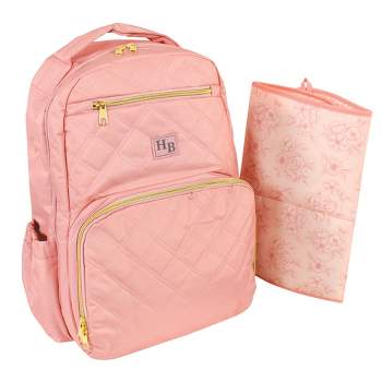 Hudson Baby Premium Diaper Bag Backpack and Changing Pad, Blush, One Size