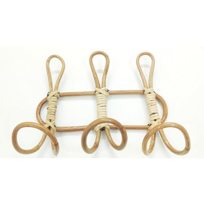 VIP Rattan 10.5 in. Brown 3 Loop Wall Hooks