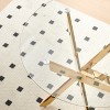 Dexmalle Modern Golden Dining Table with cross metal leg and glass - 4 of 4