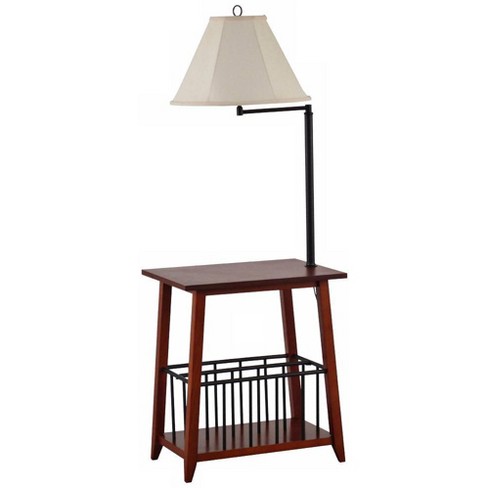 Mission Floor Lamp End Table Swing Arm, End Table With Lamp Combo