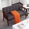 Sapphtopaz Couch Sofa - Wood Frame Loveseat with Premium Upholstery, Sturdy Comfortable Furniture for Living Room, Bedroom & Small Spaces - 2 of 4