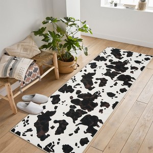 Adult Women Brown Highland Cow Print Rug for Boys Girls, Western Room Decor Carpet,Milk Cow Print Washable Decorative Rug for Living Room - 1 of 4
