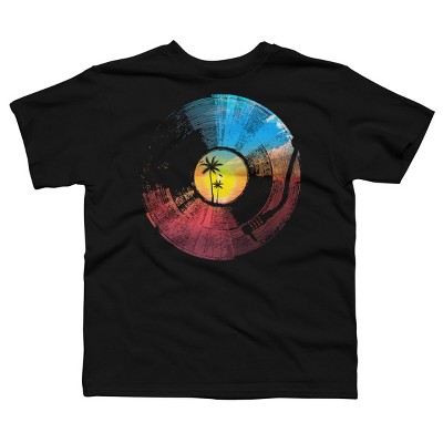 Boy's Design By Humans Palm Tree Tropical Sounds Vinyl By clingcling T-Shirt