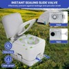 2.6 Gallon Portable Toilet RV Potty, Travel Camping Toilet with Detachable Tank, Double Outlet Water Spout, Handle Flush Pump - 3 of 4