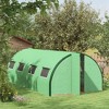 Outsunny Walk-in Tunnel Greenhouse with Hinged Doors, Mesh Windows, Upgraded Gardening Plant Warm House Tent - 3 of 4