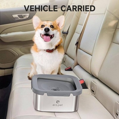 Els Pet 120 oz Stainless Steel Floating Dog and Cat Bowl