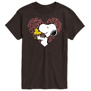 Men's - Peanuts - Snoopy Woodstock Xo Heart Short Sleeve Graphic T-Shirt - 1 of 4
