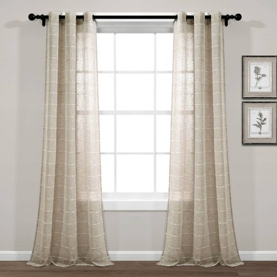 Set Of 2 (84x52) Grommet Top Insulated Blackout Window Curtain Panels  Beige - Lush Décor : Target