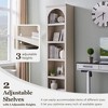 Arched Bookcase with 2 Adjustable Shelves, 76" Tall Bookshelves with Open Display Shelves for Living Room, Narrow Book Shelf, Cream White - 2 of 4