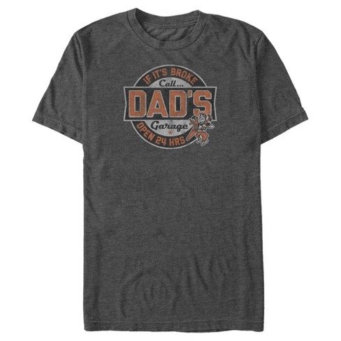 Men's Lost Gods Call Dad's Garage Distressed T-shirt - Charcoal Heather ...