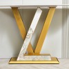 48-Inch Contemporary Entry Table with Curved Metal Base, Gold Finish for Hallway/Office - 4 of 4