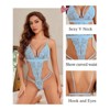Clotth Women's Deep V Lace Teddy Bodysuit - Exquisite One Piece Lingerie, Babydoll Teddy Underwear - 4 of 4