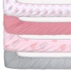 The Peanutshell Fitted Crib Sheet Set for Baby Girls, Pink Elephant, 4 Pack Set - 3 of 4