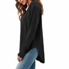 Imily Bela Womens Deep V Neck Tunic Tops Long Sleeve Oversized Casual Loose Fit Curved Hem T Shirts - 3 of 4