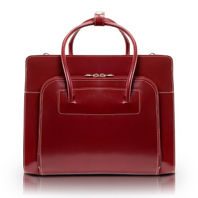 McKlein Lake Forest 15" Leather Ladies' Laptop Briefcase (Red)