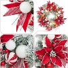 Christmas Wreath, Pre Lit Christmas Wreath for Front Door, 24 In Xmas Door Wreath for Door Fireplace Window, Indoor Outdoor Christmas Decor - 3 of 4