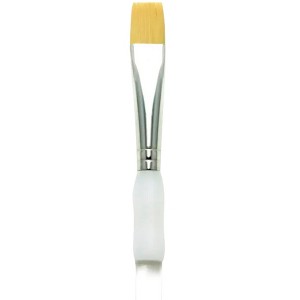 Royal & Langnickel Soft Grip Flat Golden Taklon Fiber Non-Slip Rubber Grip Acrylic Handle Paint Brush, Size 12, Pack of 12 - 1 of 1