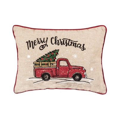 C&F Home 13" x 18" Farmhouse Travel Embellished Christmas Holiday Throw Pillow