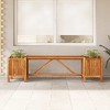 vidaXL Patio Corner Bench with Planter, Weather Resistant Solid Acacia Wood, 46"x46"x15.7" Grey - 3 of 4