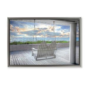 Stupell Industries Swing At The Beach Floating Frame Canvas Art - 1 of 4