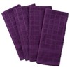 Design Imports  Solid Terry Windowpane Dishtowel Set 4 Piece, 16X26", Eggplant Solid - 3 of 4