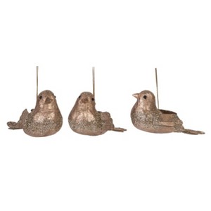 Transpac Foam Glitzy Bird Ornament Set of 3 Christmas Home Decorations - 1 of 1